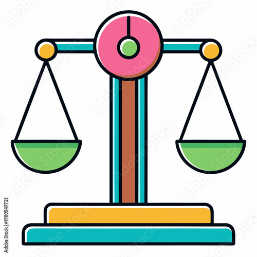 Vibrant balance scale symbolizing fairness, judgment, and equilibrium in legal matters