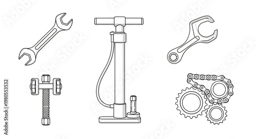 Collection of outline icons for data storage, cloud computing, server management, capacity, and secure information handling in digital technology concepts
