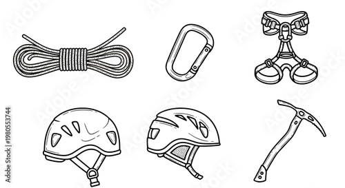 Collection of outline icons for data storage, cloud computing, server management, capacity, and secure information handling in digital technology concepts