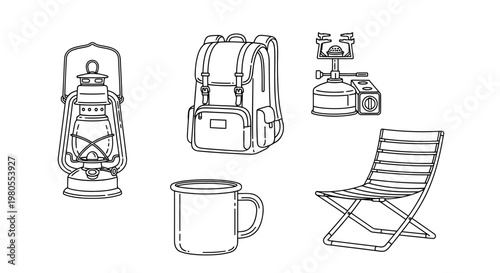 Collection of outline icons for data storage, cloud computing, server management, capacity, and secure information handling in digital technology concepts