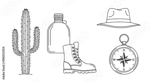 Collection of outline icons for data storage, cloud computing, server management, capacity, and secure information handling in digital technology concepts