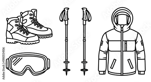 Collection of outline icons for data storage, cloud computing, server management, capacity, and secure information handling in digital technology concepts