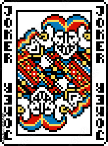 A pixel art style joker pla...