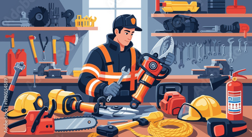 Rescue Worker Maintenance Specialist in Equipment Workshop