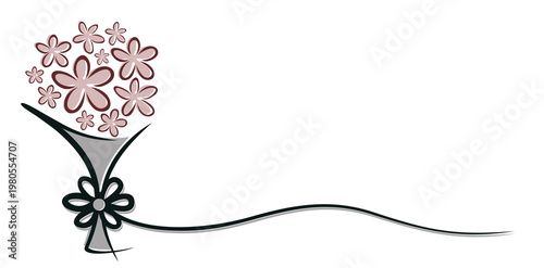 A symbol of the stylized bouquet of red flowers.