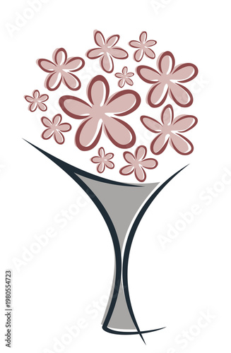 A symbol of the stylized bouquet of red flowers.