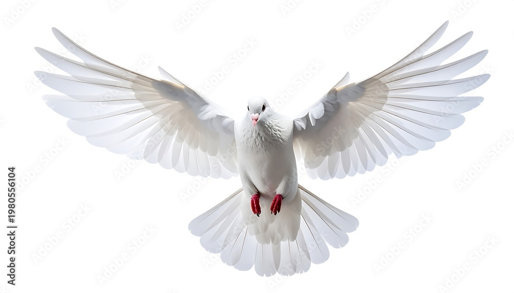 Obraz premium White Dove in Flight - Symbol of Peace and Freedom.
