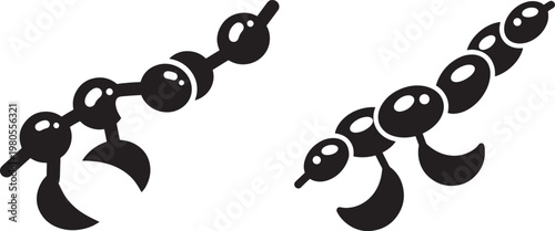 Scorpion tails with segmented body and stinger dangerous arachnid graphic illustration dangerous animal scorpion arachnid segmented dangerous venomous creature wildlife illustration