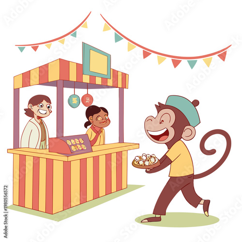 weet Thief Monkey at Festival Stall”