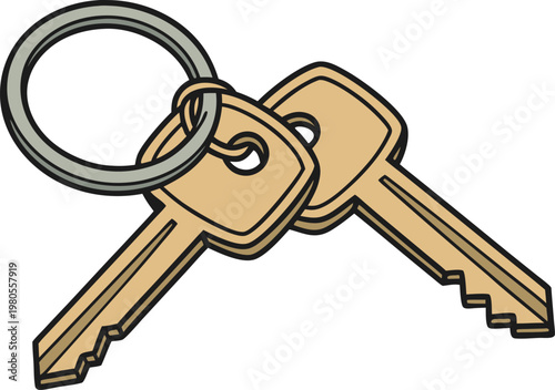 Key And Lock Security Illustration Design. Vintage Key and Lock Concept Illustration. Key And Lock Security Symbol Design. Metal Key and Lock Protection Illustration. Key And Lock Access Control Art