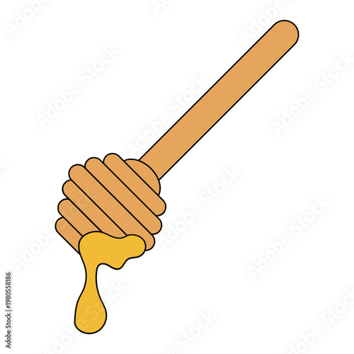 Honey Dipper with Drip Illustration