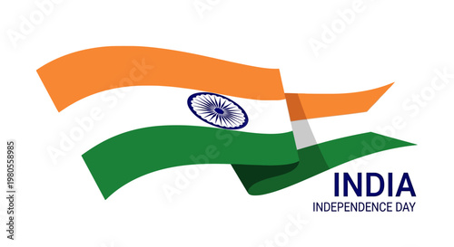 Waving Indian Flag Illustration for Independence Day Celebration.