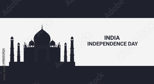 Silhouette illustration of the Taj Mahal monument representing Indian heritage.