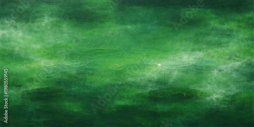 A dark green grunge abstract background features a textured blend of smoke and fog drifting like storm clouds across a deep nature backdrop