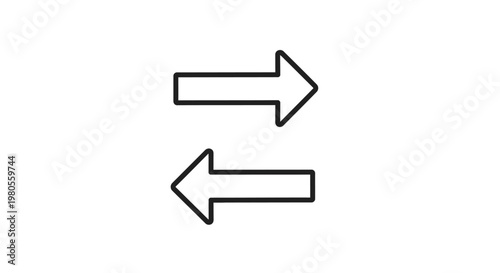 Black Arrows Pointing Opposing Directions.