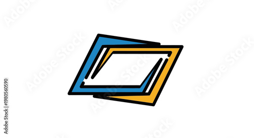 Colorful geometric shape design element.