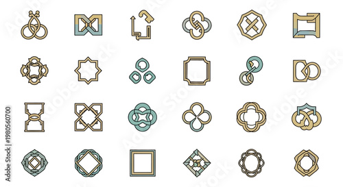Collection of various metal icons.