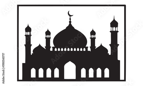 silhouette of a mosque