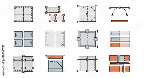 Variety of architectural blueprints and plans.
