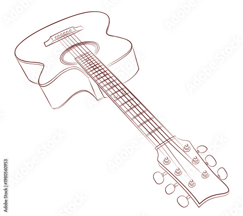Sketch of a classical variety guitar.