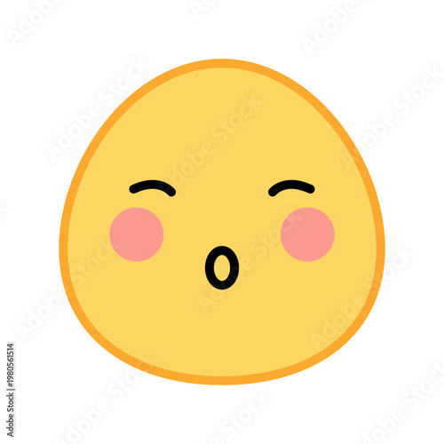 Cute Blushing Surprised Emoji Icon