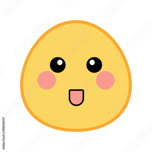 Cute Kawaii Yellow Emoji Face