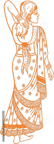 Sketch. Beauty girl face Hand drawn sketch on a white background. Beautiful fashion girl. Vector illustration.