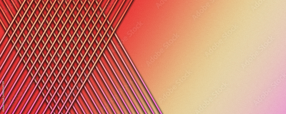 Fototapeta premium Abstract gradient background with grainy noise texture and diagonal lines, modern colorful design for banner use