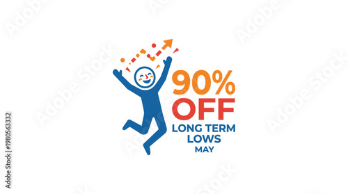 Excited Person Celebrating a Huge 90% Off Sale