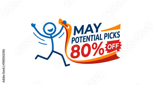 May Potential Picks Sale with Running Stick Figure