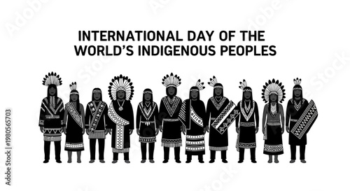 International Day of the World Indigenous Peoples Illustration.