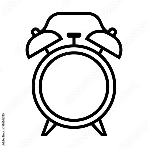 Simple Line Art Alarm Clock Design for Time Management and Daily Routine Planning Needs