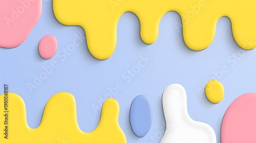 Pastel Oil Spill Forms Geometric Shapes on Smooth Surface