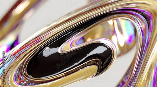 Surreal Colorful Landscape with Black Oil Flowing Through Unique Forms