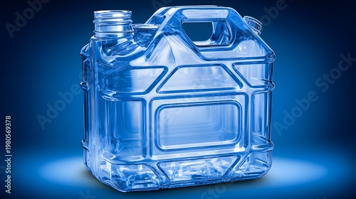 Glowing Fuel Tank Floating in Space with Ethereal Blue Light