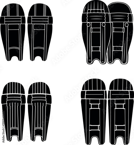 Cricket wicket keeping pads silhouette protective gear for catching fielding