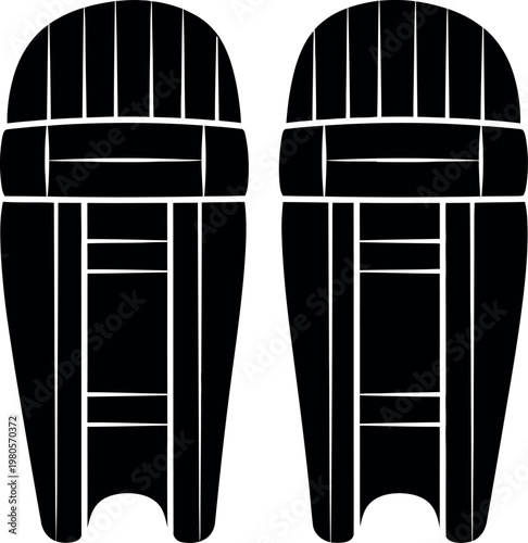 Cricket wicket keeping pads silhouette protective gear for catching and fielding