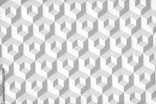 3D Render of Minimal White Geometric Background