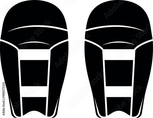 Cricket wicket keeping pads silhouette protective gear for catching and standing up