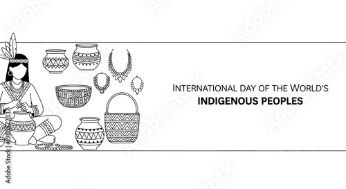 International Day of the Worlds Indigenous Peoples illustration.