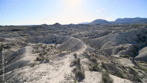 Arid Landscape Panorama – Abanilla Desert Rocky Formations