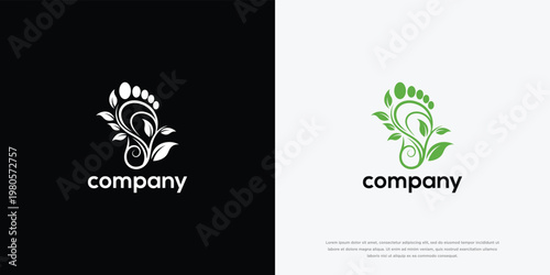 Eco-Friendly Footprint and Leaf Logo for Health Wellness or Spa Brands