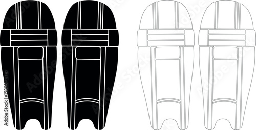 Cricket wicket keeping pads silhouette design for protection performance