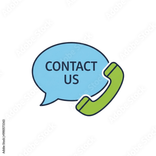 Contact Us Vector Icon Clean Minimalist Customer Support Symbol, Isolated Flat Design