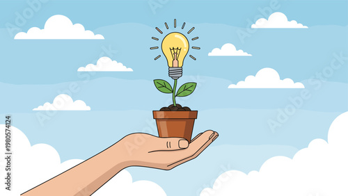 Blindfolded business leader holding a gold star while leading a group of blindfolded colleagues through the clouds.