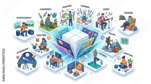 People enjoy various hobbies such as gardening, painting, cooking, and music