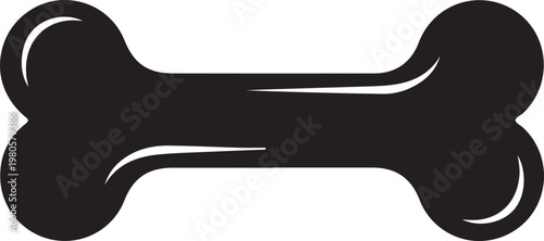Black bone shape white background dog bone