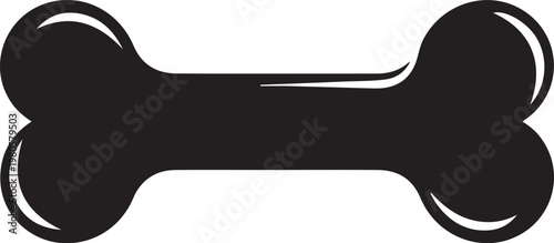 Black bone shape with white highlights dog bone