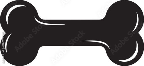 Black bone shape with white highlights dog bone