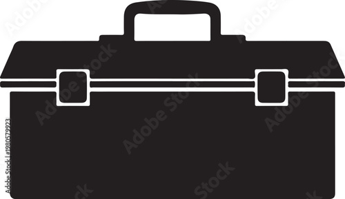 Black briefcase with white outline handle